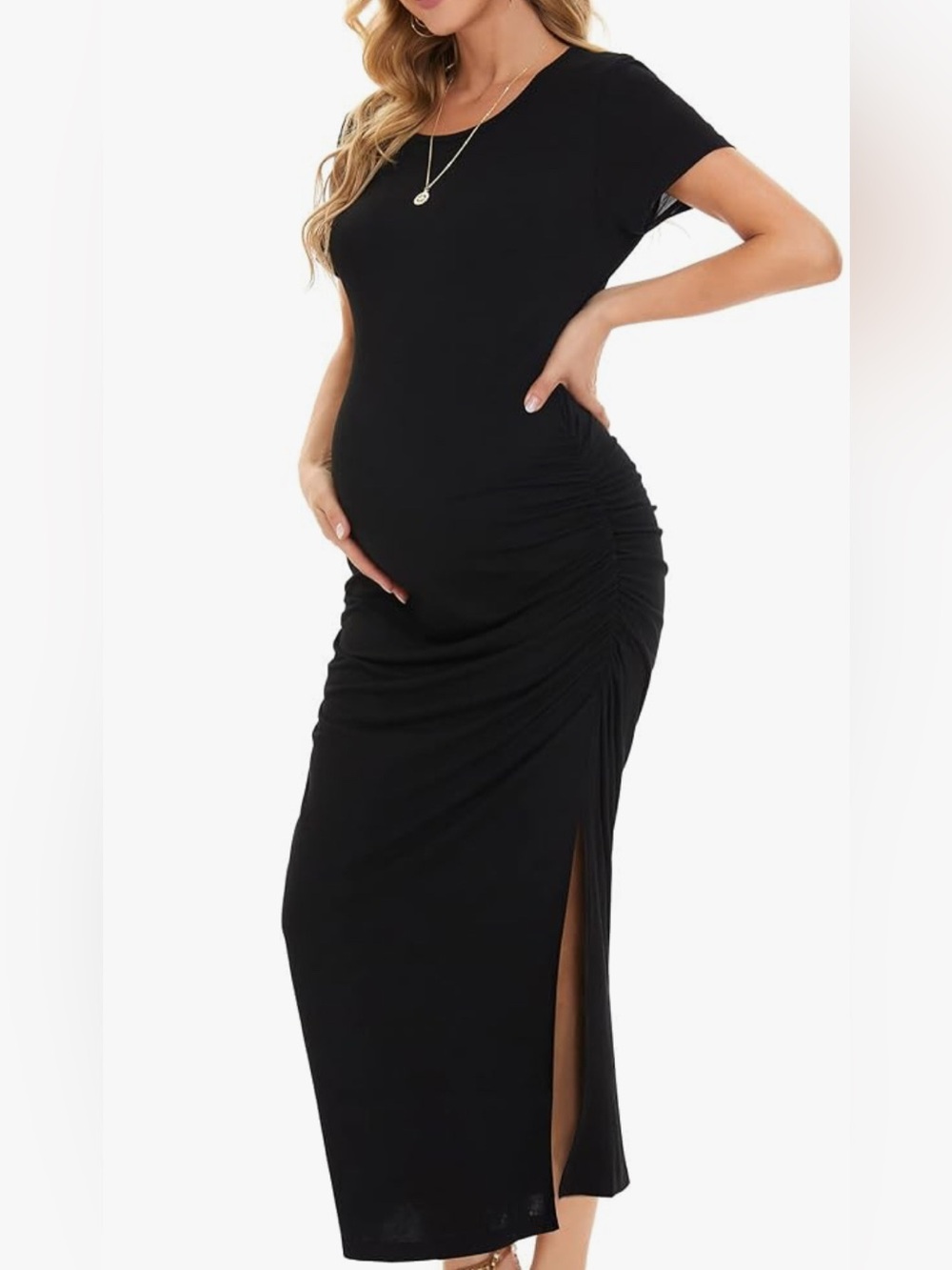 Smallshow Black Maternity maxi Dress - medium